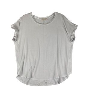 REBEL SOCIETY Casual Blouse Top Women Size Large White Tee Modal Blend Soft